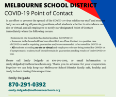Covid-19 Point of Contact for Melbourne School District